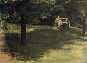 Max Liebermann Garden Bench beneath the Chesnut Treses in t he Wannsee Garden France oil painting artist